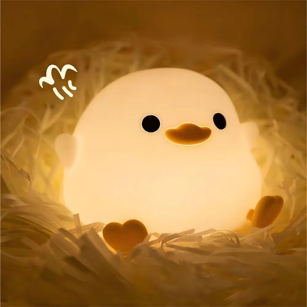 Cute Duck Capybara Night Light for Kids Animal Silicone Nursery Night Lamp Touch Control Nightlight Rechargeable beside Lamp